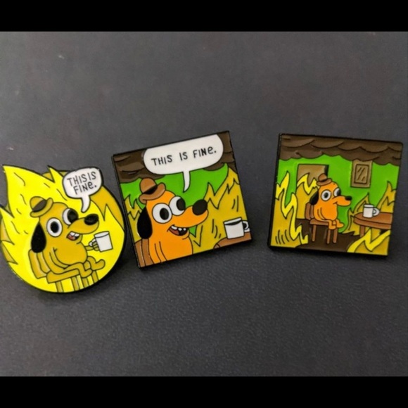 Accessories - “ ⭐️ THIS IS FINE” Fire Dog Pin